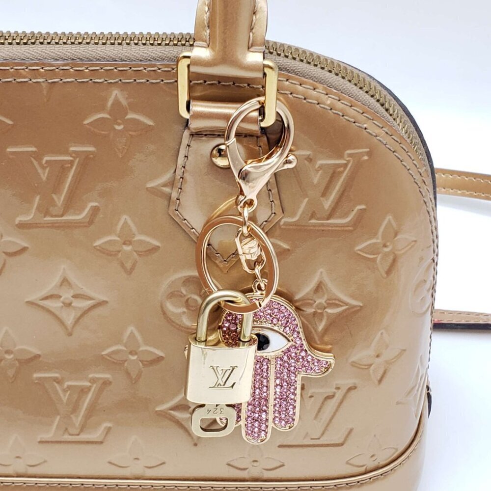 Authentic Louis Vuitton Gold Lock 🔒 Keychain Bag Unbranded Evil Eye Charm LV
